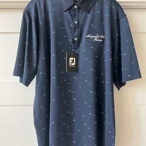 FootJoy Dark Blue Polo with Subtle Pattern